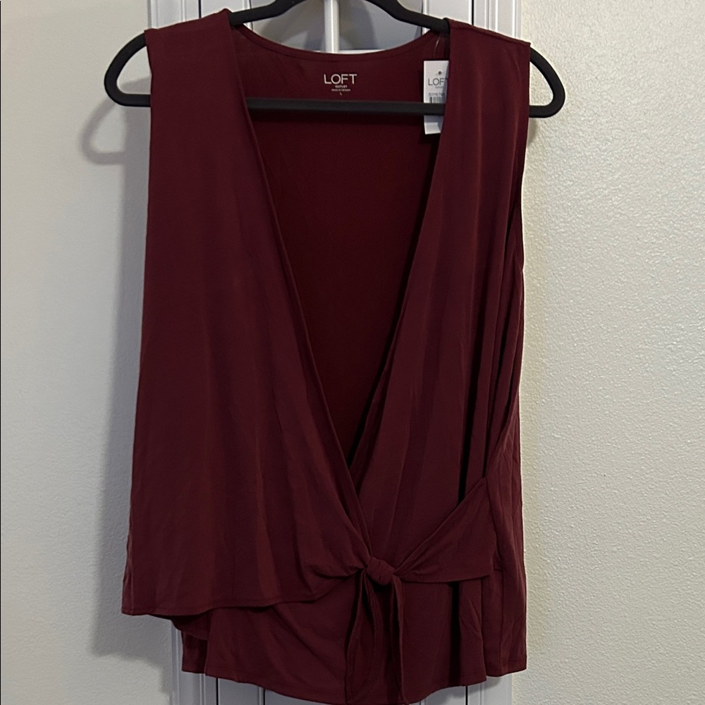 NWT LOFT Deep Red Sleeveless Tank Top